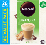 Nescafe Hazelnut Latte Coffee Sachets Value Pack 26pk - Cafe Supply