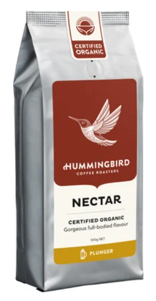 Hummingbird Nectar Fair Trade Organic Fresh Plunger Grind Coffee 500g