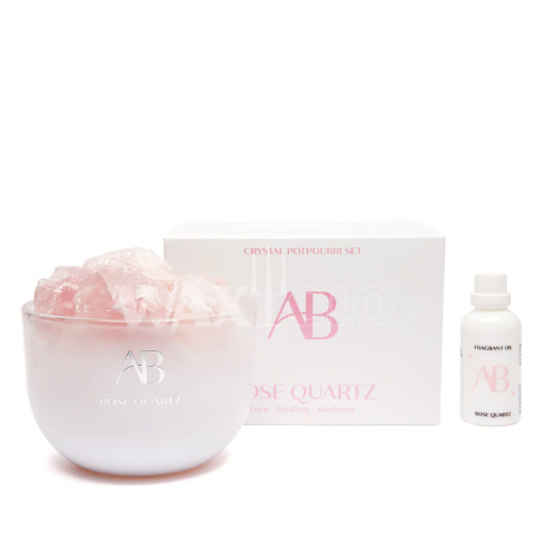 Crystal Potpourri Set - 1kg Crystal, 50ml Oil - Rose Quartz - Cafe Supply