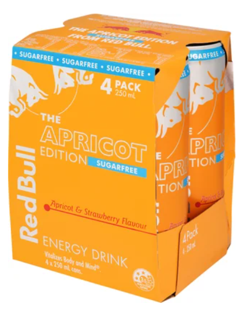 Red Bull Sugar Free Apricot Strawberry Edition Energy Drink 4 x 250ml