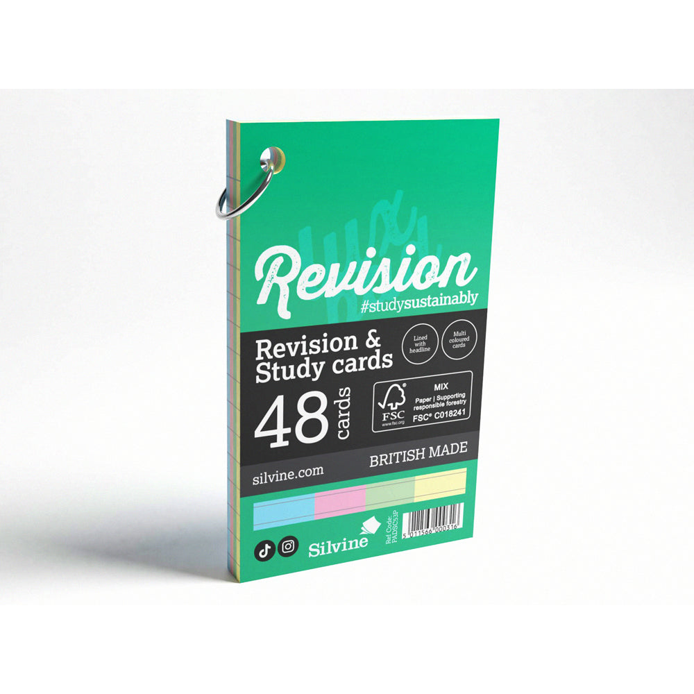 Luxpad Revision Study Cards 5x3 Portrait Ruled Assorted Colours with Binding Ring - Cafe Supply