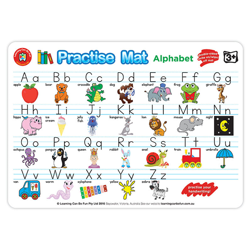 LCBF Practise Mats Alphabet - Cafe Supply