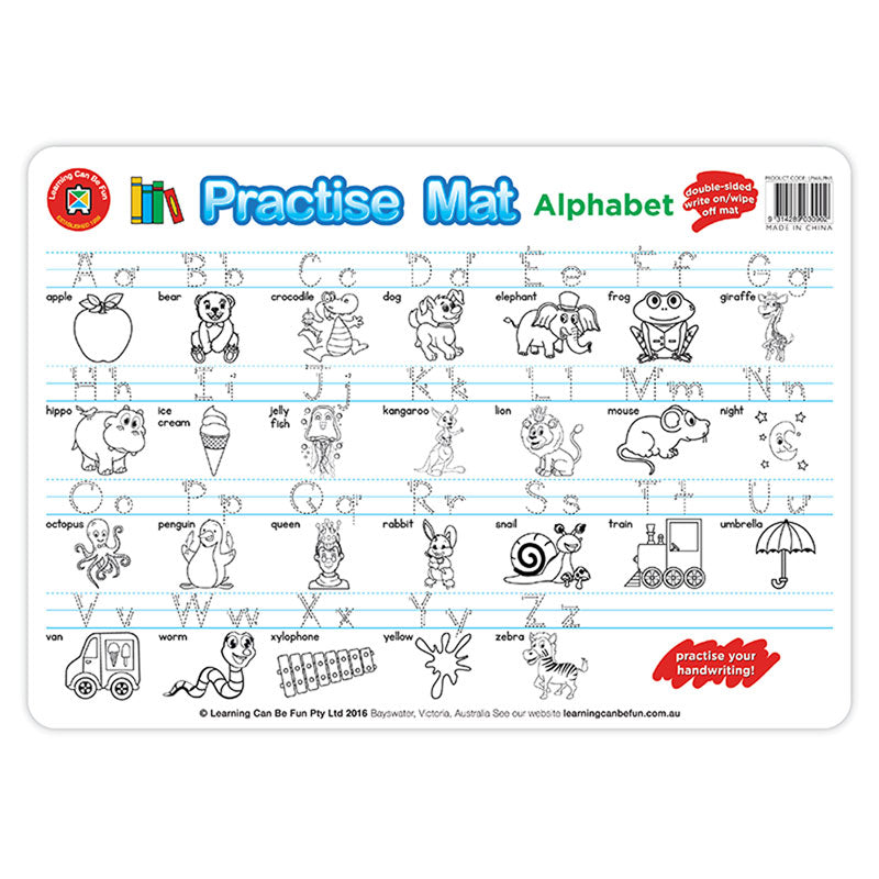 LCBF Practise Mats Alphabet - Cafe Supply