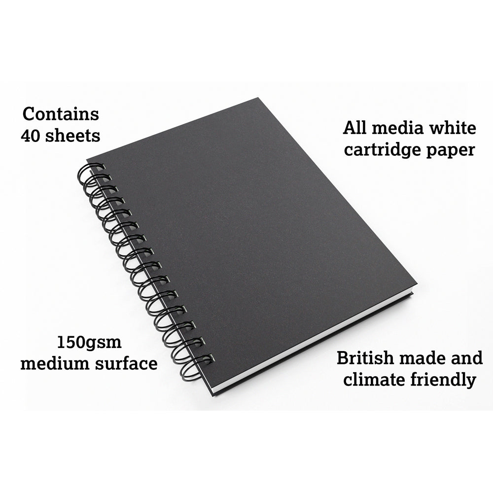 Artgecko Classy Sketchbook A5 80 Pages 40 Sheets 150gsm White Paper - Cafe Supply