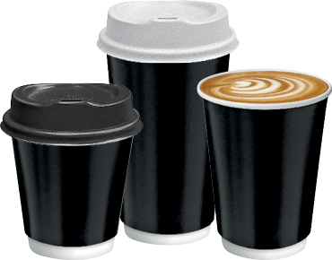 16oz (86mm Ø) Double Wall Coffee Cup | Black