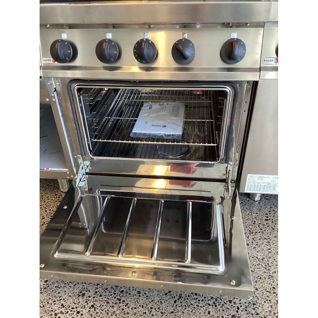 Fagor 700 series natural gas 4 burner gas range with gas oven CG7-41H - Cafe Supply
