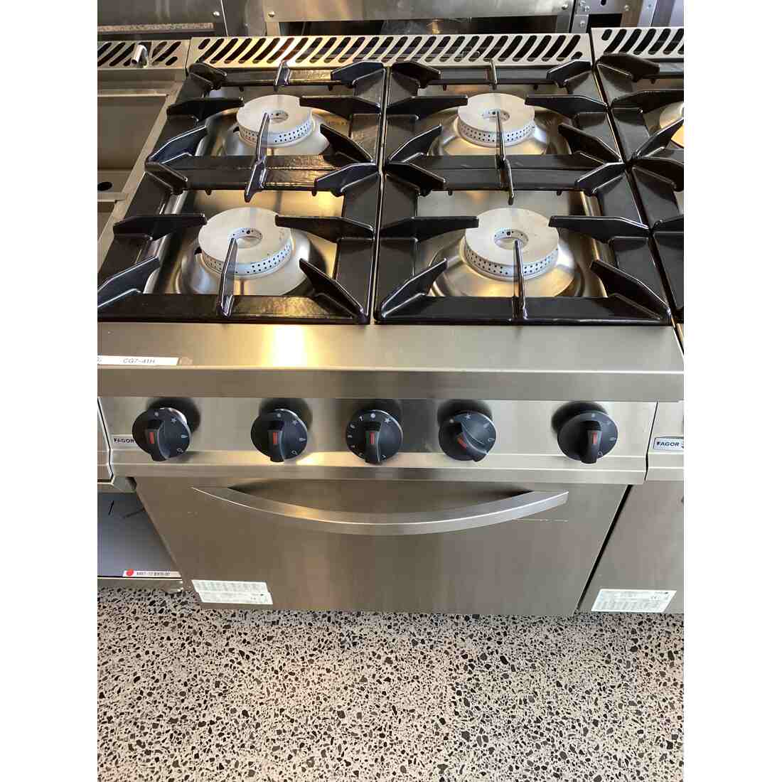Fagor 700 series natural gas 4 burner gas range with gas oven CG7-41H - Cafe Supply