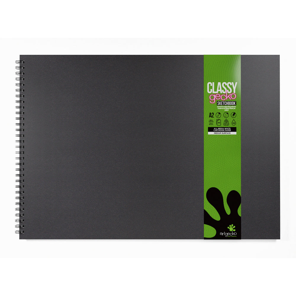 Artgecko Classy Sketchbook A2 Landscape 80 Pages 40 Sheets 150gsm White Paper - Cafe Supply