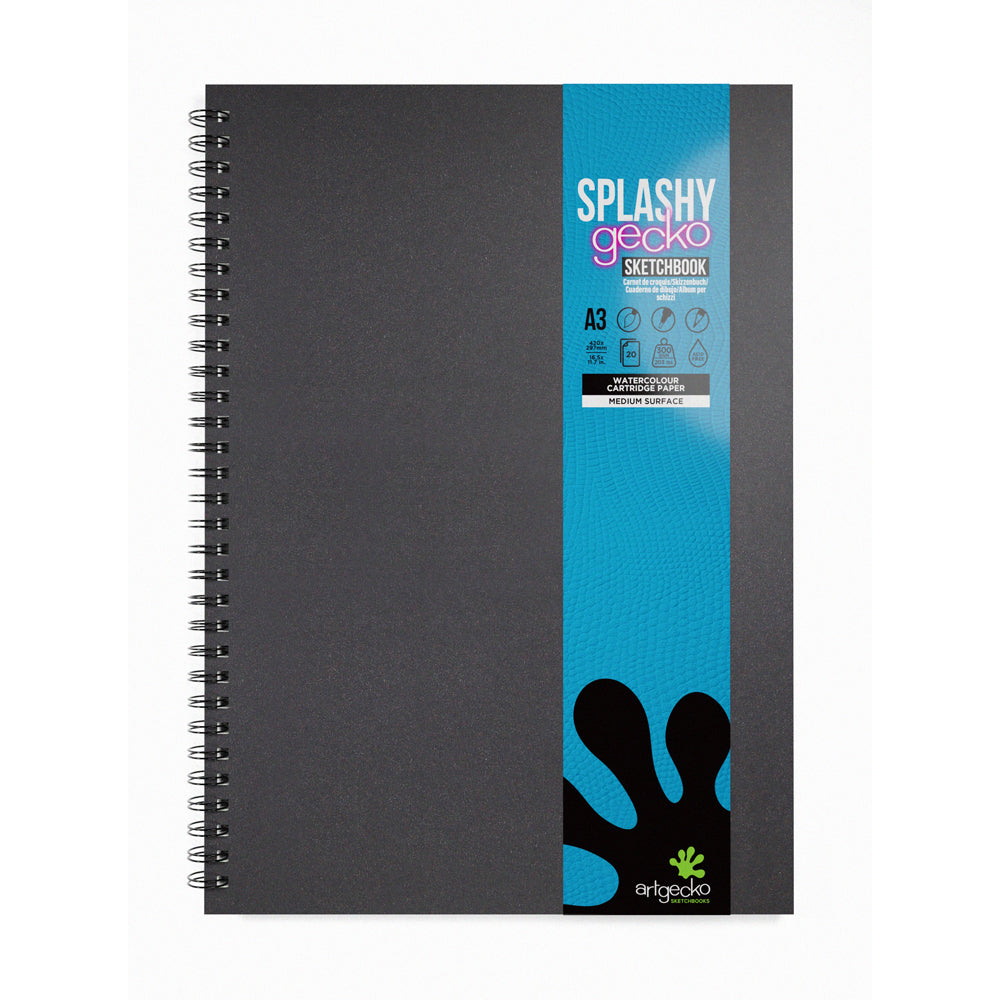 Artgecko Splashy Sketchbook A3 40 Pages 20 Sheets 300gsm White Paper - Cafe Supply