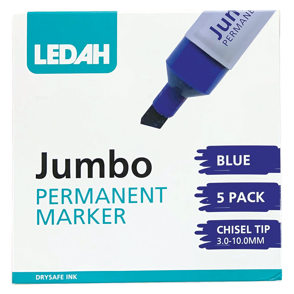 Ledah Jumbo Permanent Marker Blue Chisel - Cafe Supply