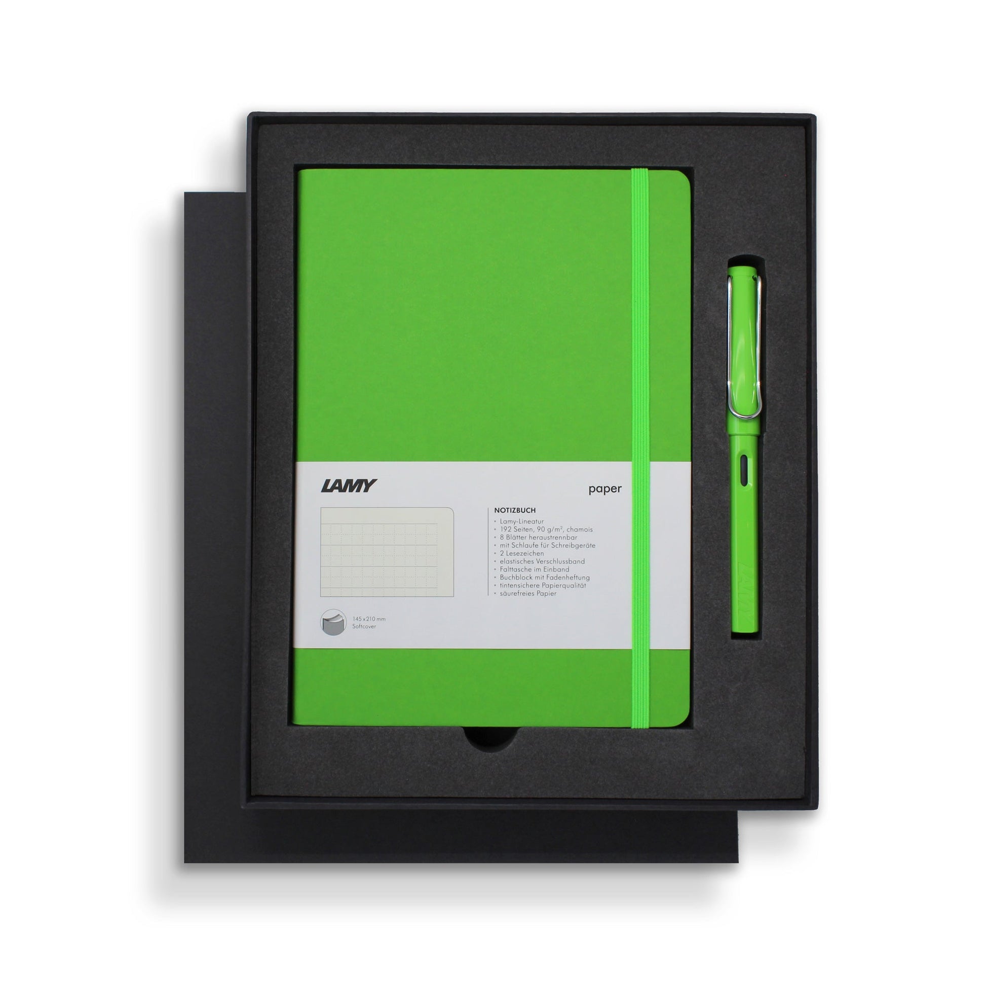 Lamy Notebook Fountain Pen Gift Set A5 Soft Cover Green - Cafe Supply