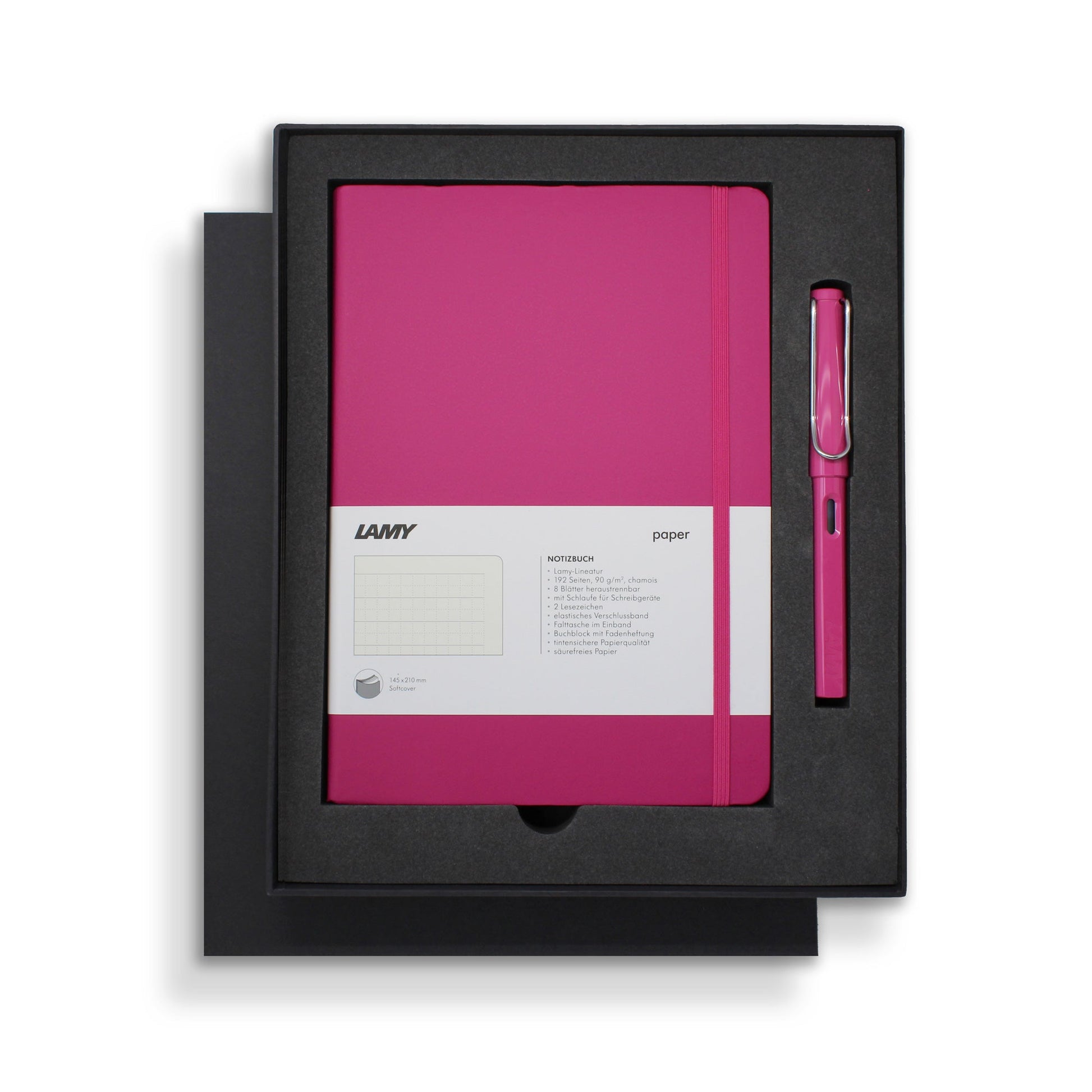 Lamy Notebook Fountain Pen Gift Set A5 Soft Cover Pink - Cafe Supply