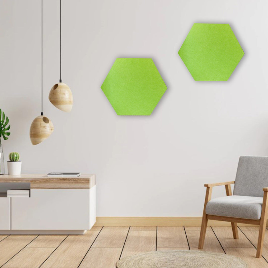 HEXAGON POLYESTER PINBOARD | 600x520mm | Granny Smith | 1pc