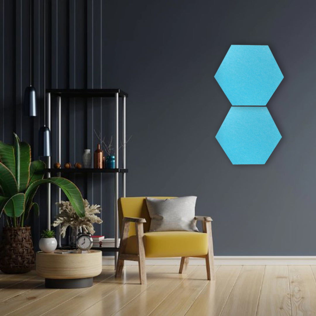 HEXAGON POLYESTER PINBOARD | 600x520mm | Lake Blue | 1pc