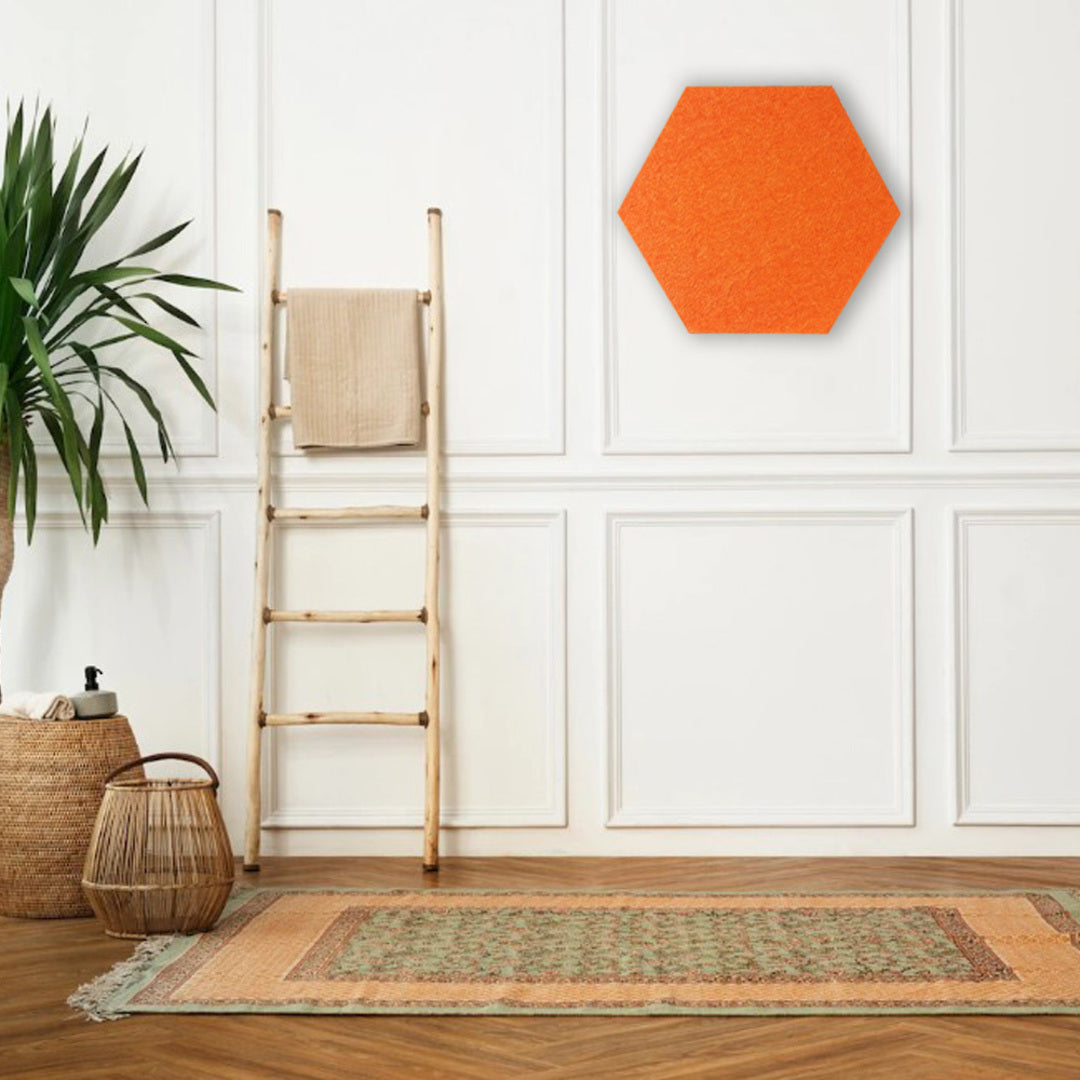 HEXAGON POLYESTER PINBOARD | 600x520mm | Orange | 1pc