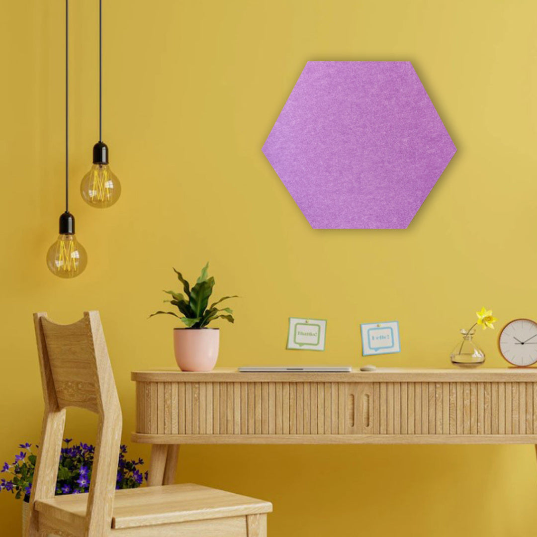 HEXAGON POLYESTER PINBOARD | 600x520mm | Purple | 1pc