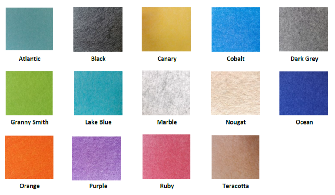 POLYESTER PINBOARD | Sheets | 14 Colours | 1200 X 2400