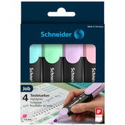 Schneider Highlighter Job Pastel Assorted Wallet 4 pieces - Cafe Supply