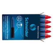 Schneider Rollerball Refill Cartridge One Change Box 5 Pieces Red - Cafe Supply