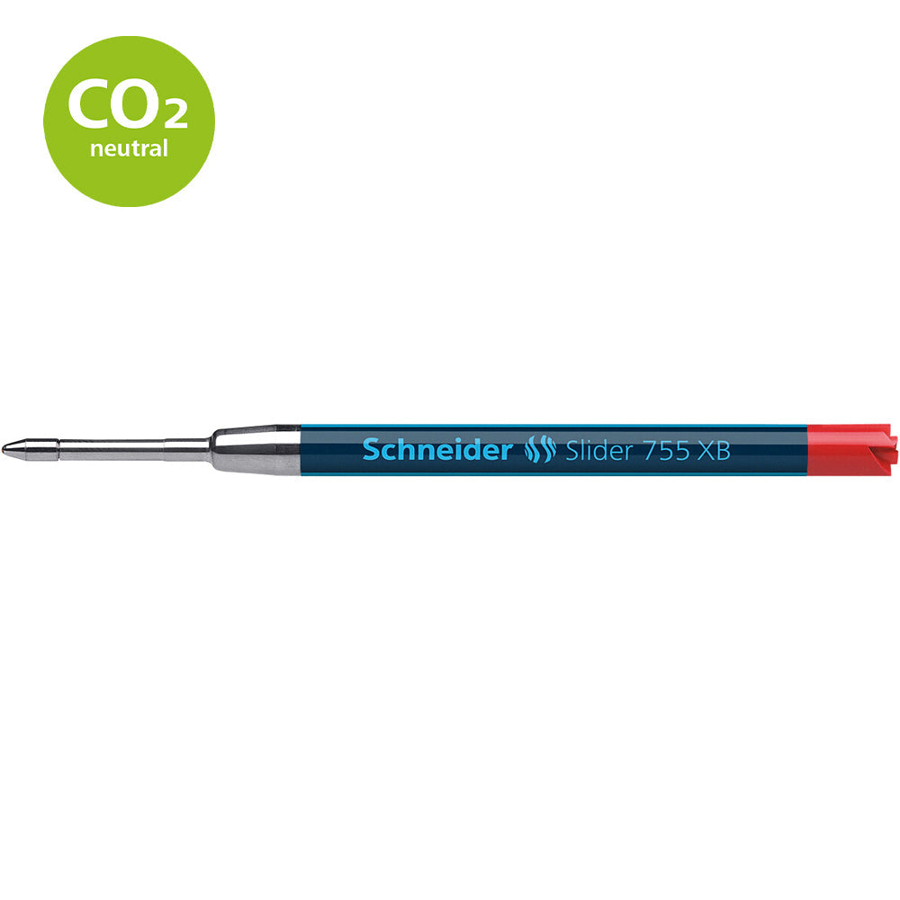 Schneider Pen Refill Ballpoint 755 Extra Broad Red 1 piece (Fits Parker) - Cafe Supply
