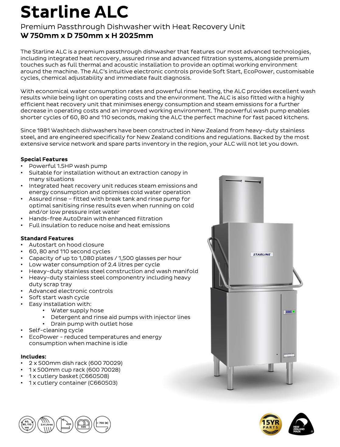 High Efficiency Heavy Duty Passthrough Dishwasher - Cafe Supply