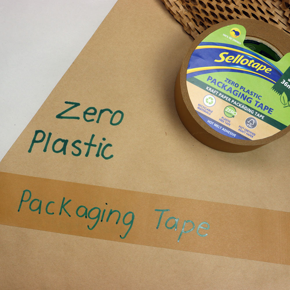 Sellotape Zero Plastic Kraft Paper Packaging Tape 36mm x 50m