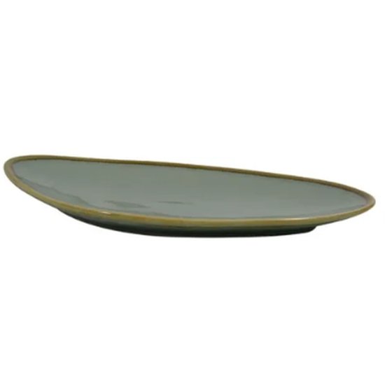Aqua Green Triangular Narrow Plate 290Mm - Cafe Supply