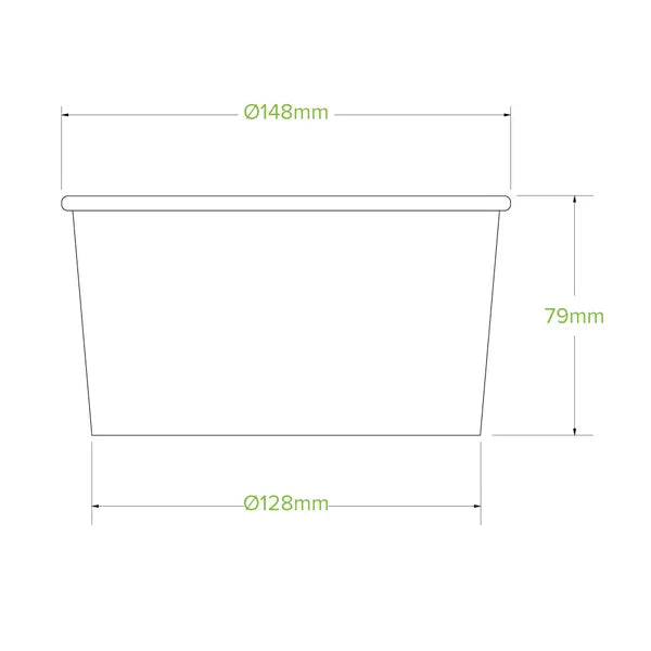 1,000ml Large White BioBowl