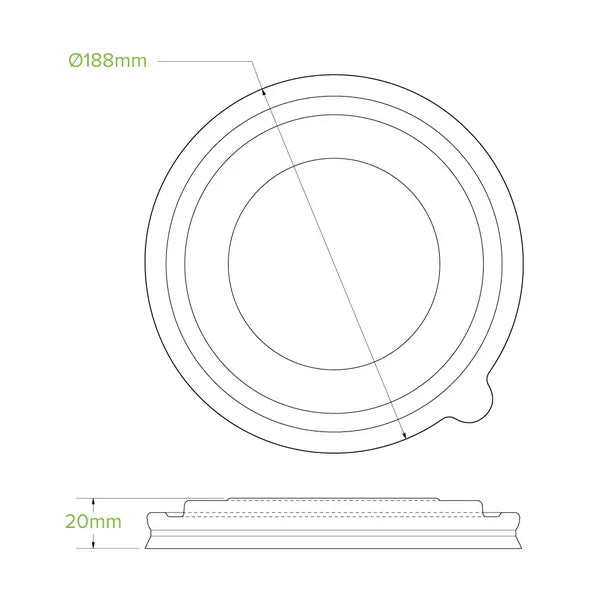 1,300ml RPET Kraft BioBowl Lid