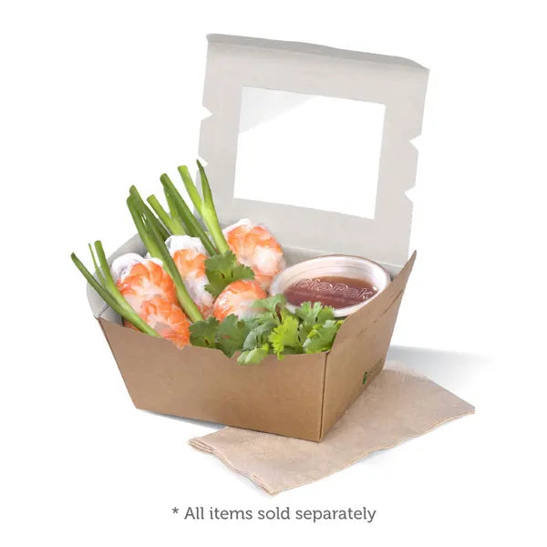 Small BioBoard Lunch Box With Window - Cafe Supply
