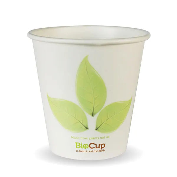230ml / 6oz (80mm) Leaf Single Wall BioCup - Cafe Supply