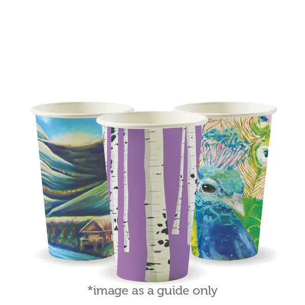 350ml / 12oz (80mm) Art Series Single Wall BioCup - Cafe Supply