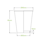 280ml / 8oz (90mm) Kraft Green Stripe Single Wall BioCup - Cafe Supply