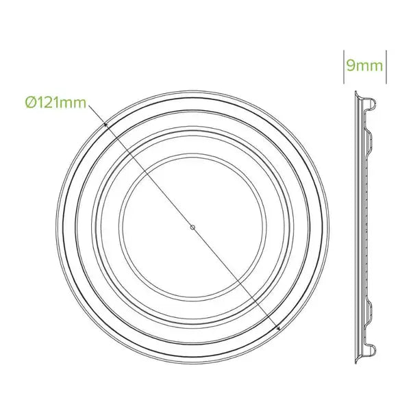 12oz-32oz White Plant Fibre BioBowl Lid