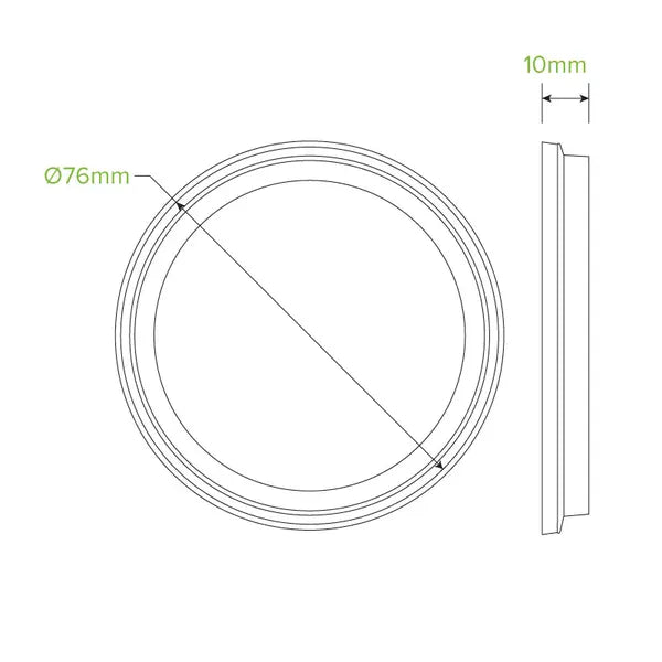 60-280ml Flat Clear BioCup Lid - Cafe Supply