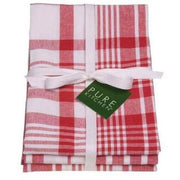 Dexam Jumbo Check Tea Towels Red Set 3 - Cafe Supply