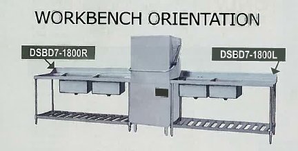 DSBD7-1800L/A Left Inlet Double Sink Dishwasher Bench - Cafe Supply