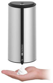 Foaming Automatic Wall Dispenser - Silver, 850ml Capacity (1) Per Each - Cafe Supply