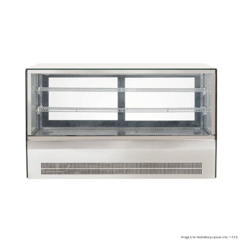 Counter top square 2 Shelves Glass cold food display - GN-1200RT - Cafe Supply
