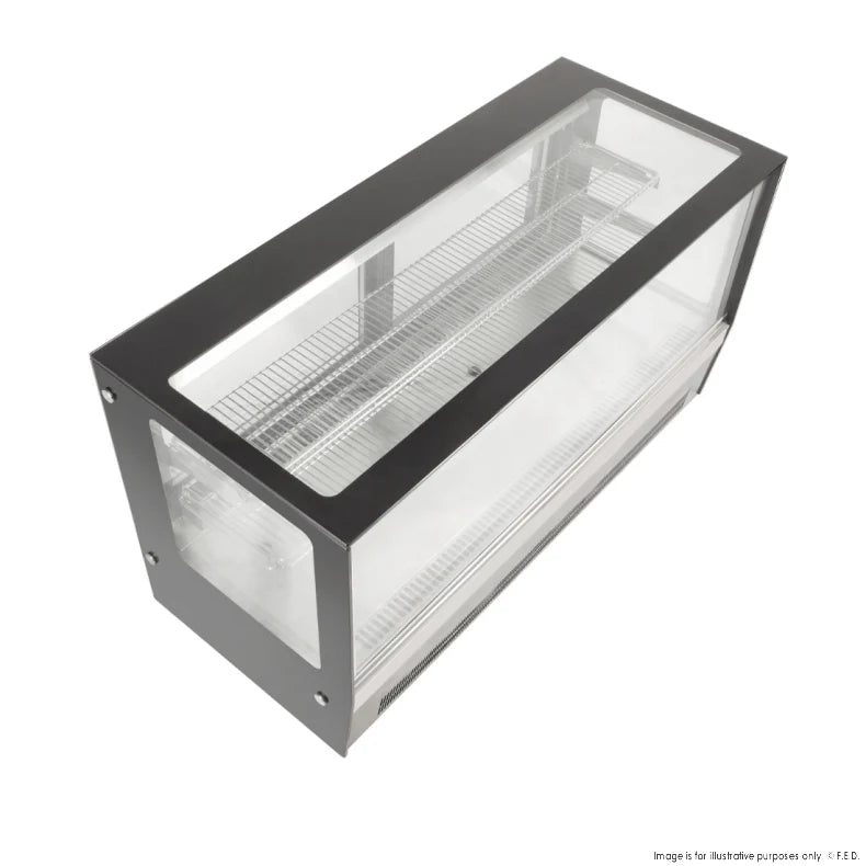 Counter top square 2 Shelves Glass cold food display - GN-1200RT - Cafe Supply