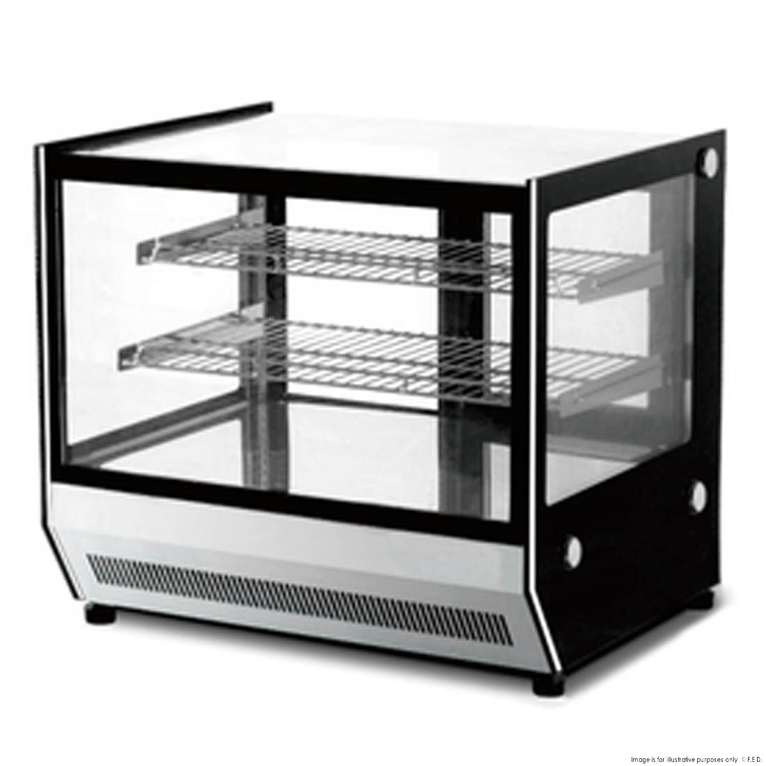 Counter Top Square Glass Hot Food Display – GN-900HRT
