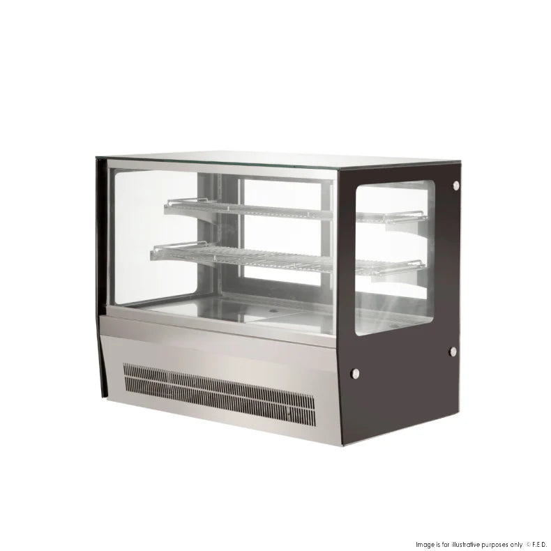 Counter top square glass cold food display - GN-900RT - Cafe Supply