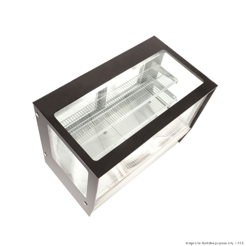 Counter top square glass cold food display - GN-900RT - Cafe Supply