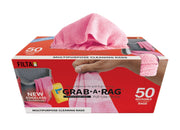 GRAB-A-RAG MICROFIBRE RAGS PINK 30CM X 30CM 50 PACK - Cafe Supply