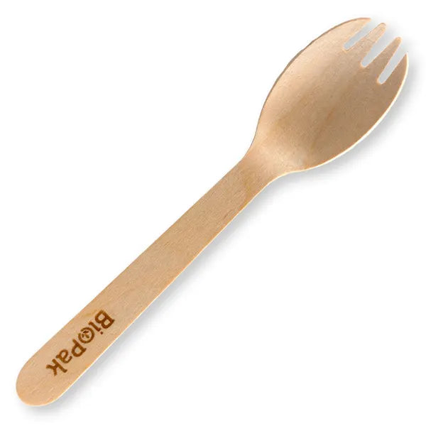 16cm Wood Spork - Cafe Supply