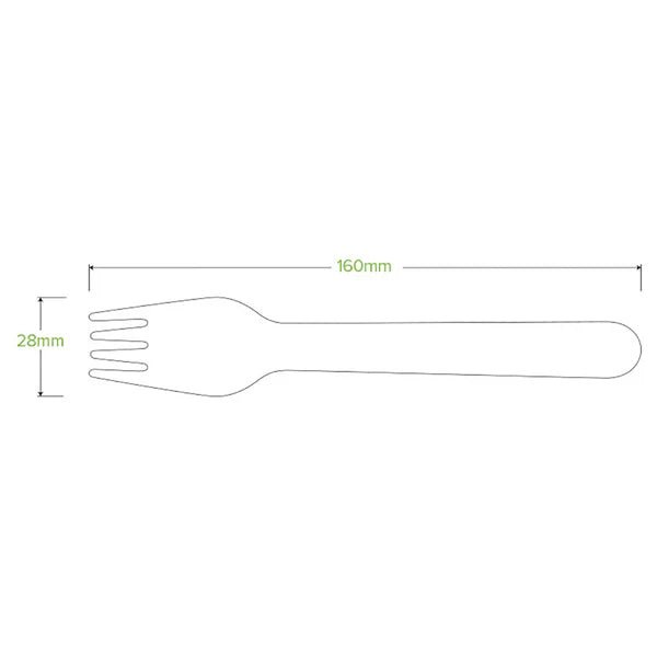 16cm Unbranded Wood Fork - Bulk Pack