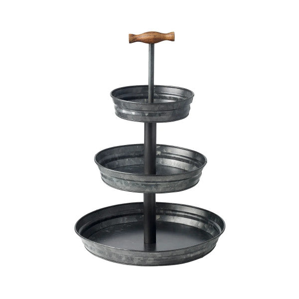 Chef Inox Coney Island Stand 3-Tier Fixed Black Galvanised