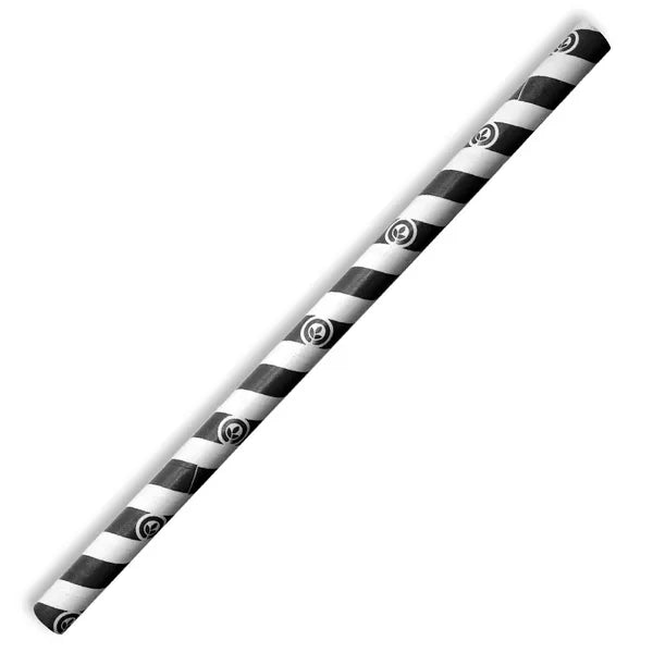 10mm Jumbo Black Stripe BioStraw