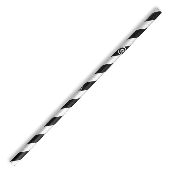 6mm Regular Black Stripe BioStraw - Cafe Supply