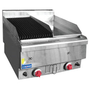 JUS-TRGH60 GASMAX Benchtop Combo 1/2 Char & 1/2 Griddle - Cafe Supply